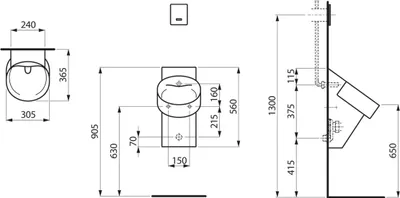 Produktbild von LAUFEN H840285A000001 Absaugeurinal VAL 365x305x560
