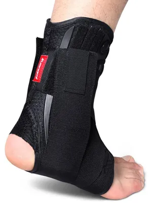 Image de Attelle de cheville - Support de cheville à lacets - Taille M - 1 pièce - Noir - Pour sport et usage quotidien