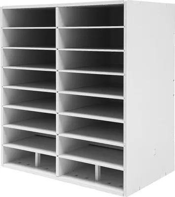 Produktbild von Ablagefach für Dokumente Ordnerorganisation mit 16 Fächern Weiß 8 Etagen  Ordneraufbewahrungshalter für Büros, Klassenzimmer, Arbeitszimmer