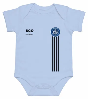 Productafbeelding van Schotland voetbal, fanartikel, Schotse vlag, distel, Europees kampioenschap, pub, babyromper, lichtblauw, maat 0/3