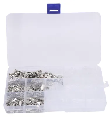 Obrázek produktu pro 315dílný sortiment krimpovacích kabelových konektorů pro průmyslové použití, stříbrné, 2,8/4,8/6,3 mm