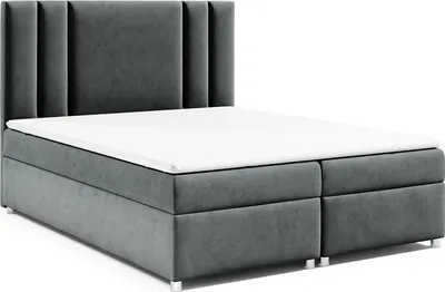 Produktbild von Best for Home Boxspringbett mit Bettkasten Trinity K-8 Bonellfederkern inkl. Topper, mit Lieferung, Aufbau & Entsorgung 140x200-Graphit