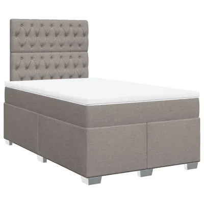 Zdjęcie produktu dla Łóżko Kontynentalne Z Materacem, Taupe, 120X190 Cm, Tkanina Lumarko!