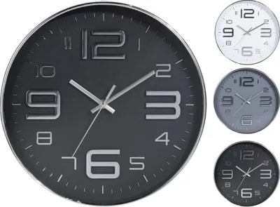 Produktbild von Dekorative Wanduhr 30 cm rund silber