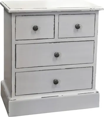 Produktbild von Casa Padrino Landhaus Stil Kommode mit 4 Schubladen - Jugendstil Shabby Chic Möbel - Massivholz Nachtschrank