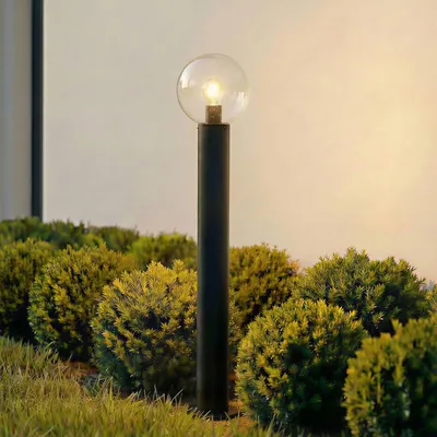 Immagine prodotto di Lindby Lampada da terra Dangan, nero/trasparente, altezza 90 cm, vetro