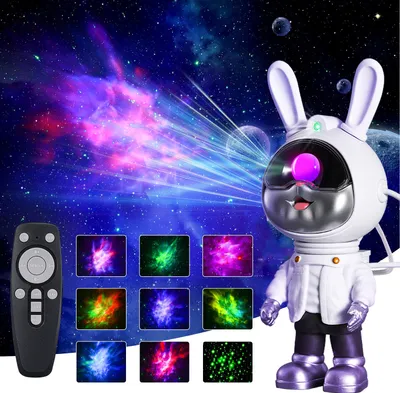 Obrázek produktu pro LED projektor hvězdné oblohy astronaut galaxy lampa 360° rotace hudební synchronizace hvězdný projektor noční světlo s dálkovým ovládáním