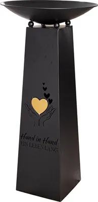 Produktbild von GILDE Schalenständer, "Herzchen", Spruch, Metall, schwarz,  H. 102 cm, D. 50 cm 59821/Abverkauf nur solange Vorrat reicht