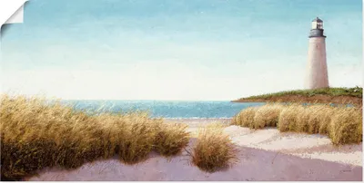 Produktbild von ARTland Poster Leuchtturm am Meer Größe: 60x30 cm