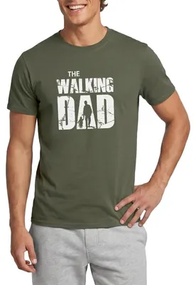 Produktbild von Spreadshirt The Walking Dad Papa Vater Mit Kind Männer T-Shirt, M, Militärgrün
