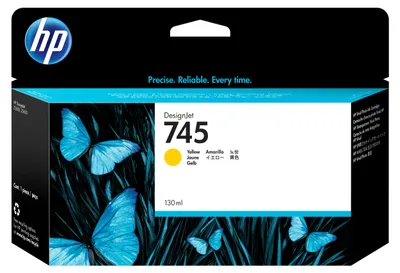 Produktbild von HP 745 DesignJet Druckerpatrone Gelb, 130 ml, HP DesignJet Z2600 PostScript-Drucker, HP DesignJet Z5600 PostScript-Drucker, Thermal Inkjet, Gelb, Singapur, 202 mm, 129 mm