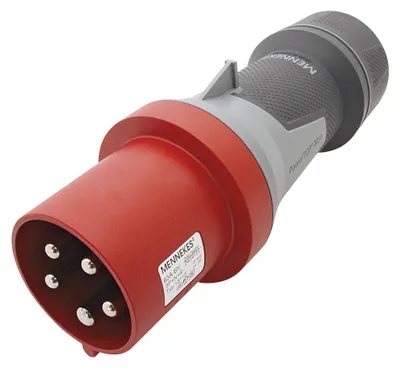 Produktbild von Mennekes CEE, 5-pol , Kunststoff-, Schraubkontakt-Kabelstecker, vernickelte(r) Kontakt(e), gerade, max. 16 mm², rot