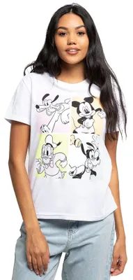 Image de T-shirt graphique Disney pour femmes, collection Mickey & Friends, années 90, couleur blanche, taille L