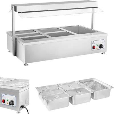 Produktbild von Freistehender 6 x GN 150mm 55L Royal Catering Trockenbainheater ohne Wasser