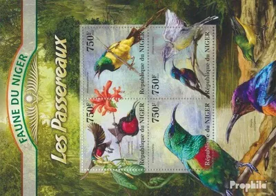 Produktbild von Briefmarken Niger 2013 Mi 2059-2062 Kleinbogen (kompl. Ausg.) postfrisch Passerine (Chalcomitra senegalensis)