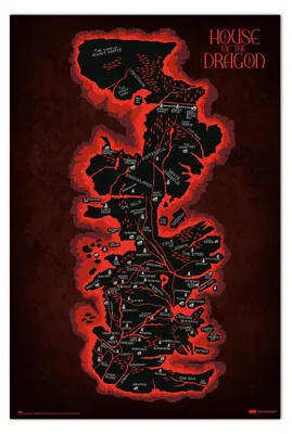 Poster Game of Thrones House of the Dragon Karte von Westeros, 91,5 x 61 cm