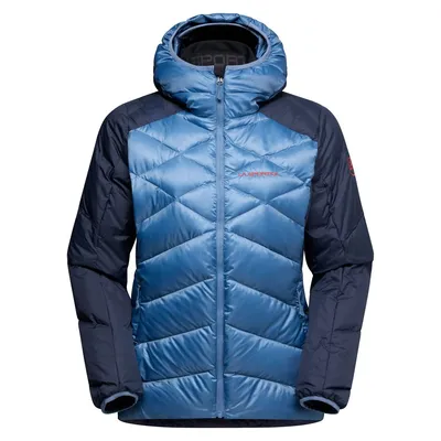 Bivouac Down Jkt W von La Sportiva; Damen-Isolationsjacke in Blau und Dunkelblau; mit Kapuze und gestepptem Design.