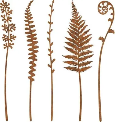 Produktbild von 5 Stück Gartenstecker Garten Rostdeko Gartendeko Draußen Metall Blumen Pusteblume Blumenstecker Wetterfest Rost Deko,für Outdoor Hof Rasen Garten Dekoration (B-5PCS)