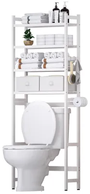 Productafbeelding van Bamboe toiletrek met 2 manden en 4 haken