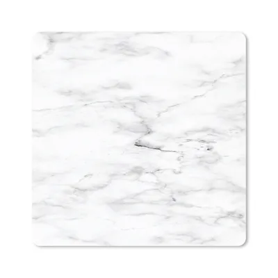 Produktbild von MuchoWow® Mauspad Mousepad Marmor - Weiß - Grau 20x20 cm - Mousepads - Maus Mat - Pad - Mausunterlage - Desk Mat - Bureauartikeln