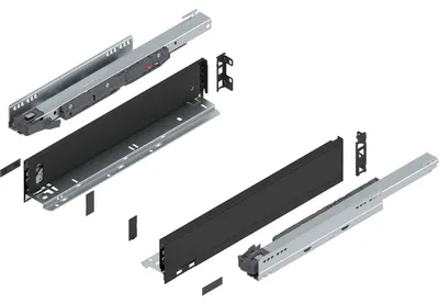 Produktbild von BLUM LEGRABOX pure SET Höhe M, BLUMOTION S, 40kg, NL 450, Carbonschwarz