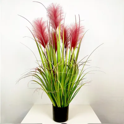 Produktbild von 360Home rotes Schilfrohr Topfpflanze Indoor Kunstpflanze dekorative künstliche Pflanze 90cm