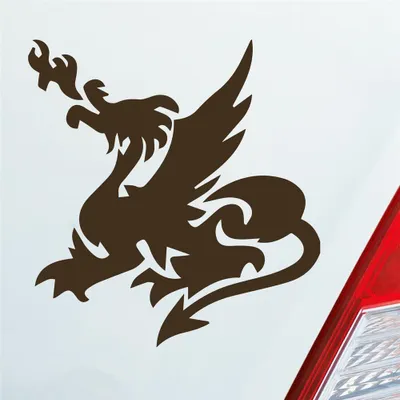 Produktbild von Auto Aufkleber Chinesischer Drache Dragon Fire 10x9,5 cm Braun Sticker Heckscheibenaufkleber