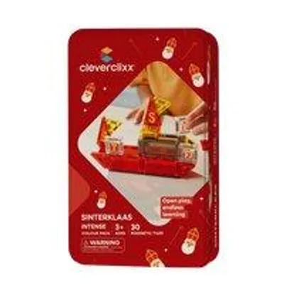 Productafbeelding van Cleverclixx - mini Tiles - Sinterklaas - 30 stuks - STEM - Magnetisch speelgoed - Travelset