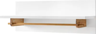 Produktbild von home24 Wandgarderobe - Eiche teilmassiv - Weiß / Eiche