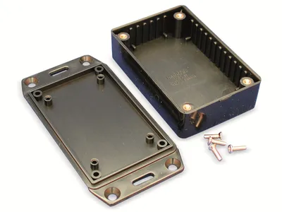Produktbild von HAMMOND Kunststoff-Gehäuse 1591MFLBK, ABS, schwarz, IP54, 85x56x26 mm