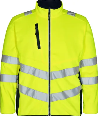 Produktbild von F. Engel Safety Fleecejacke, Gelb/Blue Ink, Gr. S
