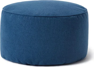 Produktbild von Lumaland Comfort Line Sitzsack-Hocker 25 x 45 cm - Indoor - Runder Sitzpouf, Bodenkissen Bean Bag Pouf - Dunkelblau