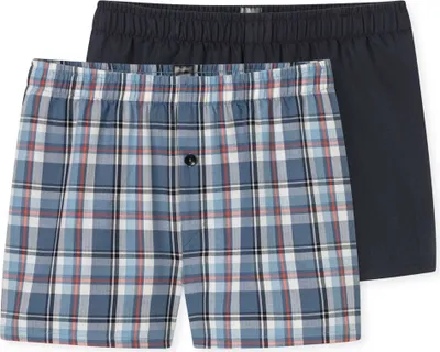 Produktbild von SCHIESSER Jungen Web-Boxershorts, 2er Pack - Teens, We, Unterwäsche, Baumwolle Blau 176