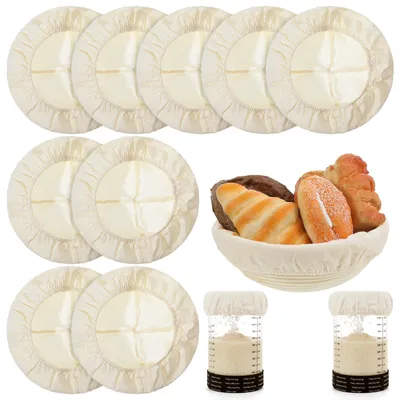 Productafbeelding van Bakkerslinnen - Ronde linnen doeken voor het bakken van brood - 8 stuks - Ø 25 cm