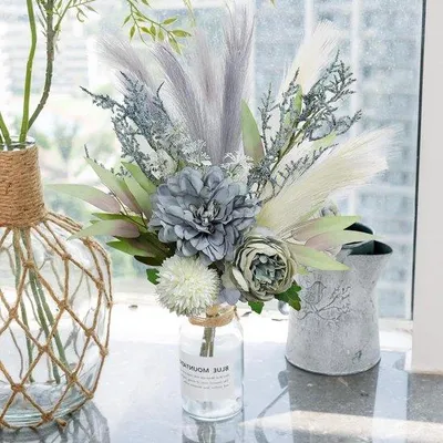 Produktbild von Famanu Kunstblumenarrangement Realistische Kunstblumen - Lila-Weiß