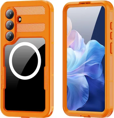 Produktbild von Handy Hülle Magsafe Wasserdicht für Samsung Galaxy S26 5G 360 Grad Orange TPU