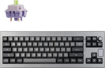 Produktbild von EPOMAKER Shadow-X Gasket Mechanische Tastatur mit Kabel/Bluetooth/kabellos,mit Bildschirm, Wisteria Linear Switch