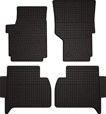 Image de Tapis de sol voiture en caoutchouc pour Volkswagen Amarok (2010-2021, pickup) Noir, lot de 4 pièces, fixations