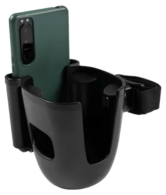Image de Porte-gobelet pour poussette avec support de téléphone - Noir