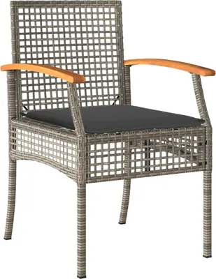 Obrázek produktu pro vidaXL 7dílný zahradní jídelní set s polštáři Grey Poly Rattan