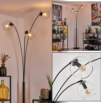 Produktbild von Cesaro Stehlampe aus Metall/Glas in Schwarz/Klar