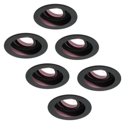 Produktbild von hoftronicsmart Einbaustrahler 5,5W 345lm RGBWW GU10 Schwarz Schwenkbar 6er Set