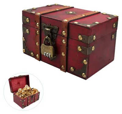 Image de Solidchoice - Coffre en bois pour enfants avec serrure à chiffres