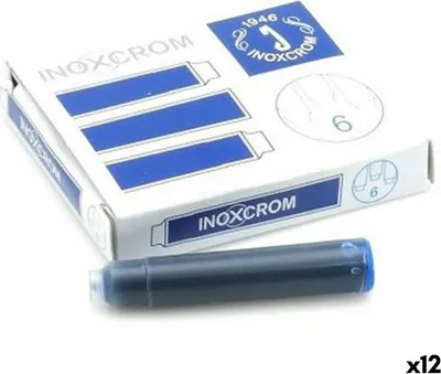 Image de Recharge d'encre inoxcrom plume calligraphie cartouche bleue 12 pièces