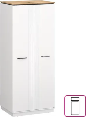 Obrázek produktu pro Kondela Dvoudveřová šatní skříň Velis 2D - bílá / dub evoke