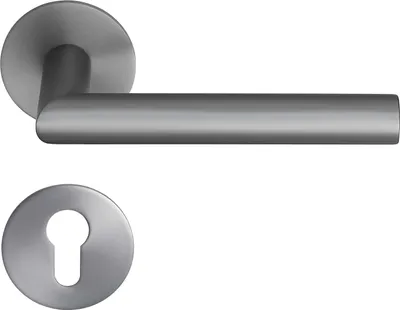 Produktbild von Toulouse Drückergarnitur MeinTürgriff Flachrosette Samtgrau Türdrücker BB PZ WC