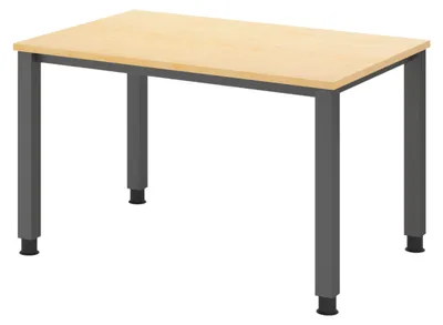 Produktbild von bümö Schreibtisch Serie-Q - Nachbildung Ahorn, Größe:  120 x 80 cm, Gestell: Graphit