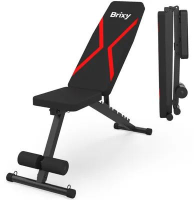 Produktbild von Brixy Fitness Hantelbank – Fitnessbank – bis zu 300 kg – Bankdrückbank – Trainingsbank – verstellbar
