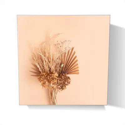 Produktbild von Wallario Schlüsselkasten aus Glas, Motiv: Trockenblumenarrangement, 30 x 30 cm mit Haken