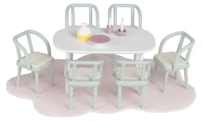 Imagen del producto de Conjunto de comedor Lundby: mesa con 6 sillas